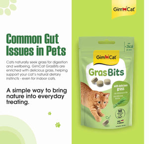 GimCat GrasBits – Grass-Flavoured Cat Treats with Vitamin D3 | 100 GrasBits