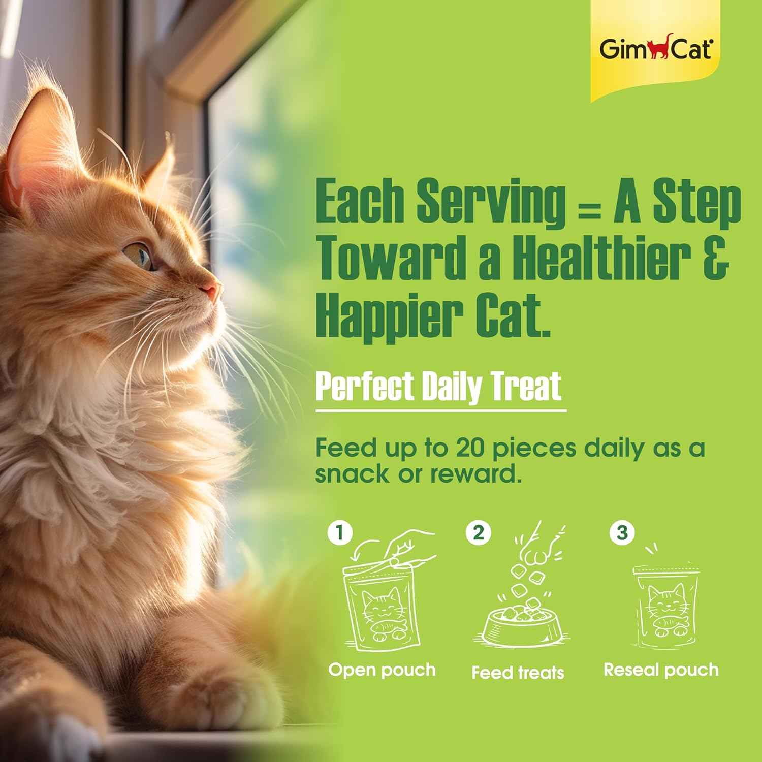 GimCat GrasBits – Grass-Flavoured Cat Treats with Vitamin D3 | 100 GrasBits