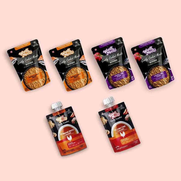 All-In-One Cat Food Trial Pack - Chicken & Tuna + Chicken & Salmon + K9 Immune + K9 Joint Care | 2+2+1+1