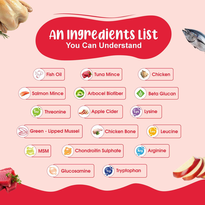 All-In-One Cat Food Trial Pack - Chicken & Tuna + Chicken & Salmon + K9 Immune + K9 Joint Care | 2+2+1+1