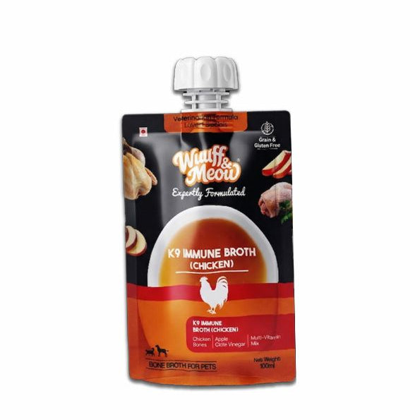 K9 Immune Chicken Bone Broth for Dogs & Cats | Vet-Formulated Advanced Immune, Hydration & Digestive Support (100ml)