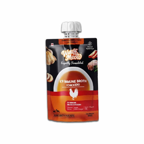 K9 Immune Chicken Bone Broth for Dogs & Cats | Vet-Formulated Advanced Immune, Hydration & Digestive Support (100ml)
