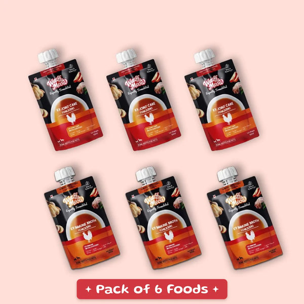 Bone Broth Dog Food Topper Trial Pack | 100% Natural & Zero Preservatives | Pack of 6
