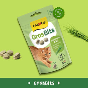 GimCat GrasBits – Grass-Flavoured Cat Treats with Vitamin D3 | 100 GrasBits