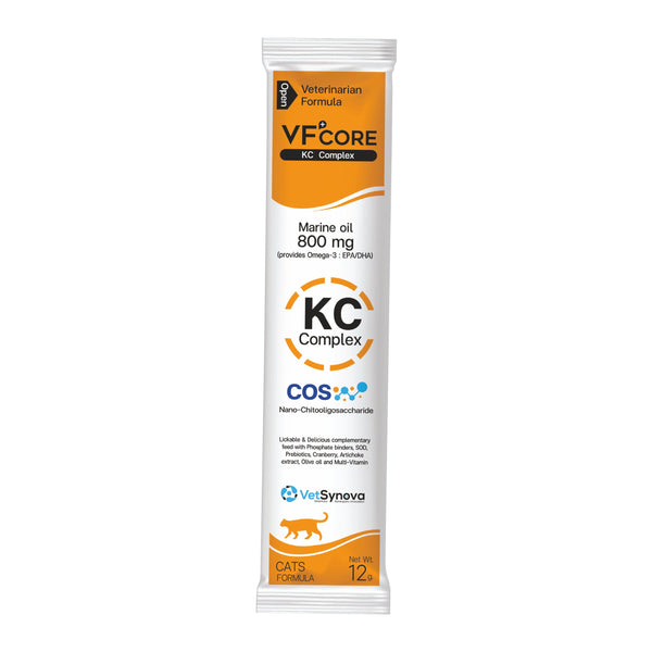 VFCore KC — Kidney Care Complex for Dogs & Cats | CKD Support, Proteinuria & UTI Prevention | Nano-COS + Marine Oil 800mg + Cranberry + SOD | Lickable Paste 12g Sachet | Vet-Formulated - Wuuff&Meow