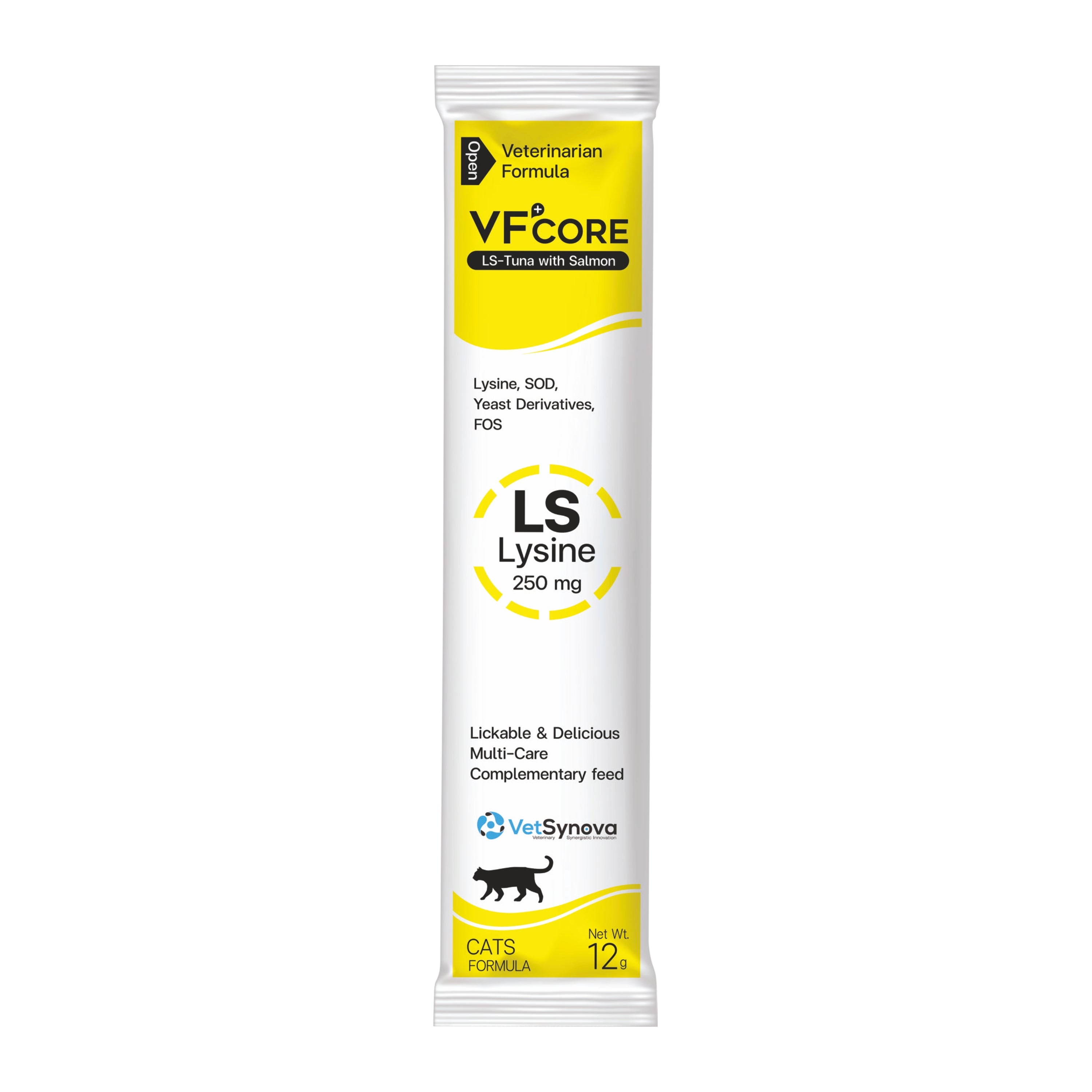 VFCore LS — L-Lysine 250mg Supplement for Cats | Feline Herpesvirus (FHV-1) Management, Sneezing & Eye Discharge Support Supplement For Cats | Lickable Paste 12g Sachet
