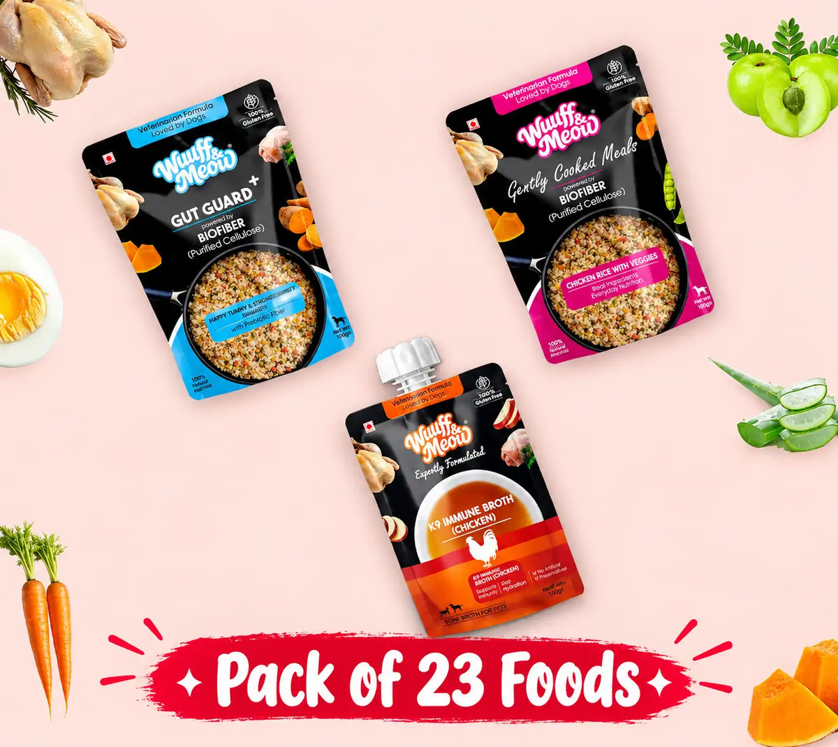 Medium Dog Food Monthly Pack - 100% Natural & Zero Preservatives | Pack of 23