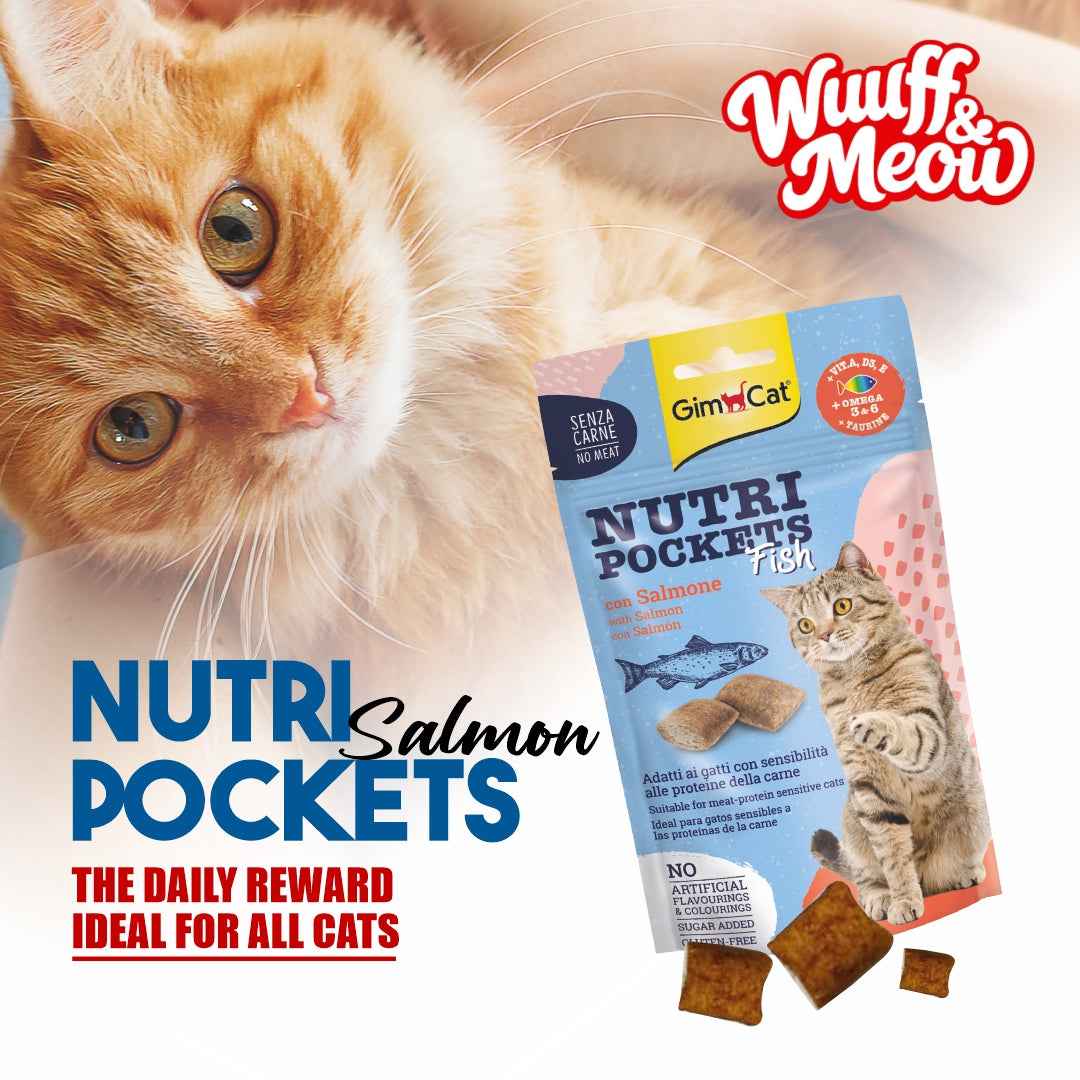 GimCat Nutri Pockets Fish – Crunchy Salmon Cat Treats