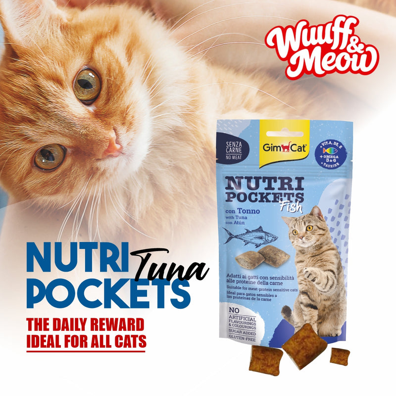GimCat Nutri Pockets Fish – Crunchy Tuna Cat Treats