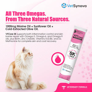 VFCore SK — Triple Omega 3.6.9 Skin & Coat Supplement for Cats | 12g Lickable Sachet