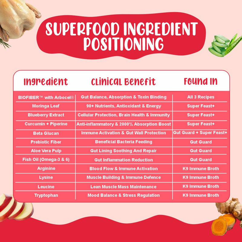 Superfood Power Dog Food Trial Pack (Gut Guard+ | Super Feast+ | K9 Immune) 2+2+2