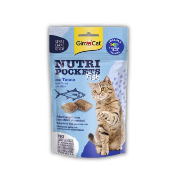 GimCat Nutri Pockets Fish – Crunchy Tuna Cat Treats