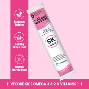 VFCore SK — Triple Omega 3.6.9 Skin & Coat Supplement for Cats | 12g Lickable Sachet
