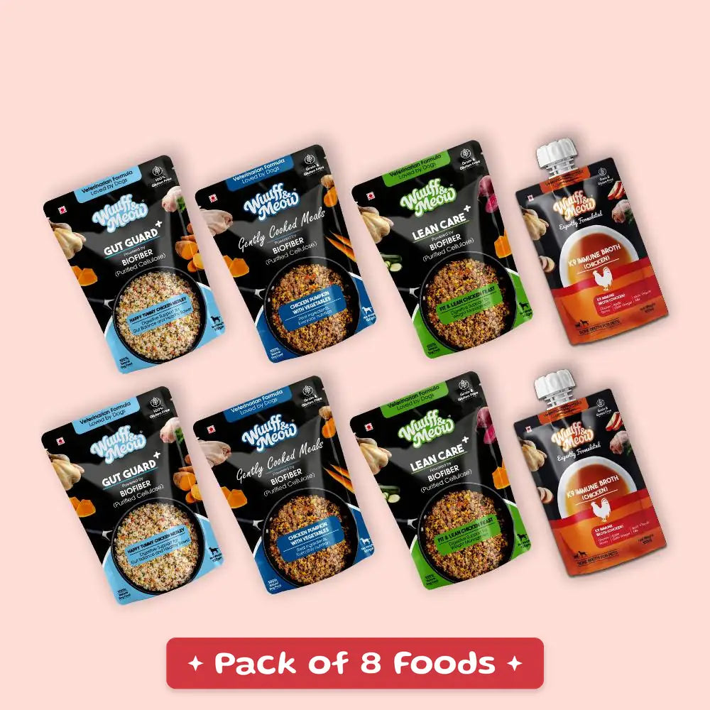 Weight & Gut Care Dog Food Trial Pack | Sensitive Stomach & Gut Health | 100% Natural & Zero Preservatives  | Pack of 8