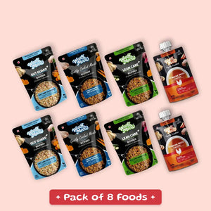 Weight & Gut Care Dog Food Trial Pack | Sensitive Stomach & Gut Health | 100% Natural & Zero Preservatives  | Pack of 8