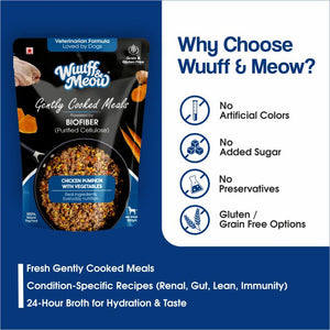 Chicken Pumpkin with Vegetables Dog Food — Gently Cooked Wet Dog Meal with Zero Preservatives| Powered By BioFiber - Arbocel Purified Plant-Based Fiber | 100g