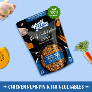 Chicken Pumpkin with Vegetables Dog Food — Gently Cooked Wet Dog Meal with Zero Preservatives| Powered By BioFiber - Arbocel Purified Plant-Based Fiber | 100g