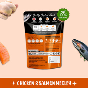 Chicken & Salmon Medley Cat Food | Gently Cooked Fresh Wet Food For Cat | 100g | Powered By BioFiber - Arbocel Purified Plant-Based Fiber