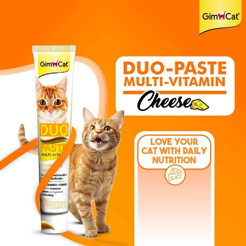 Wuuff&Meow GimCat Duo-Paste Multi-Vitamin & Cheese for Cats Daily Immunity & Vitality Support