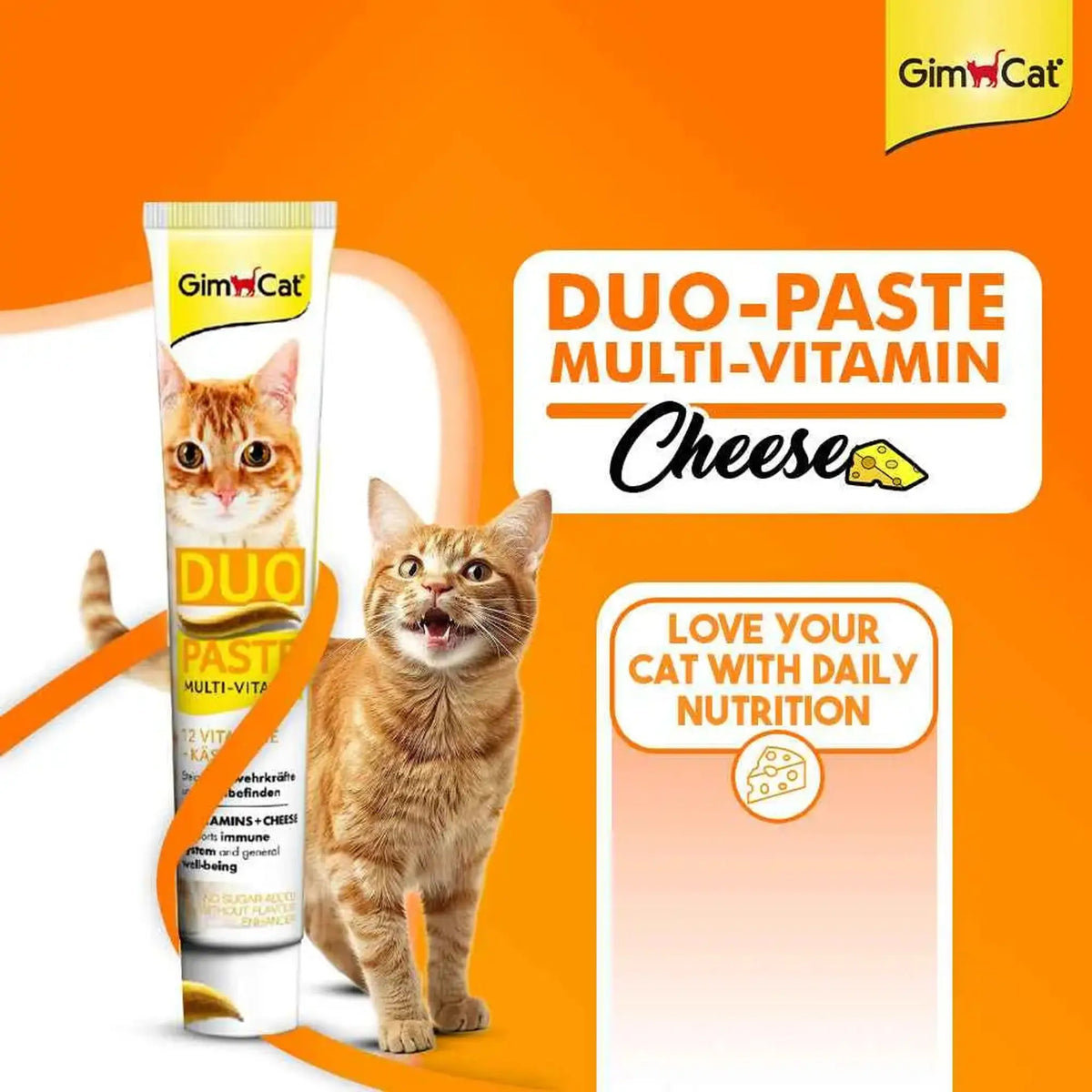 GimCat Duo-Paste Multi-Vitamin & Cheese for Cats | Multivitamin & Immune Support