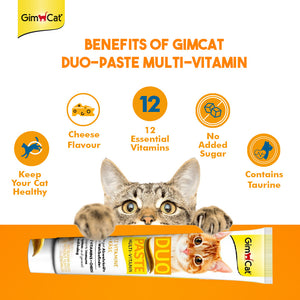 Wuuff&Meow GimCat Duo-Paste Multi-Vitamin & Cheese for Cats Daily Immunity & Vitality Support