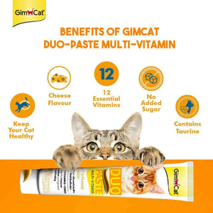 GimCat Duo-Paste Multi-Vitamin & Cheese for Cats | Multivitamin & Immune Support