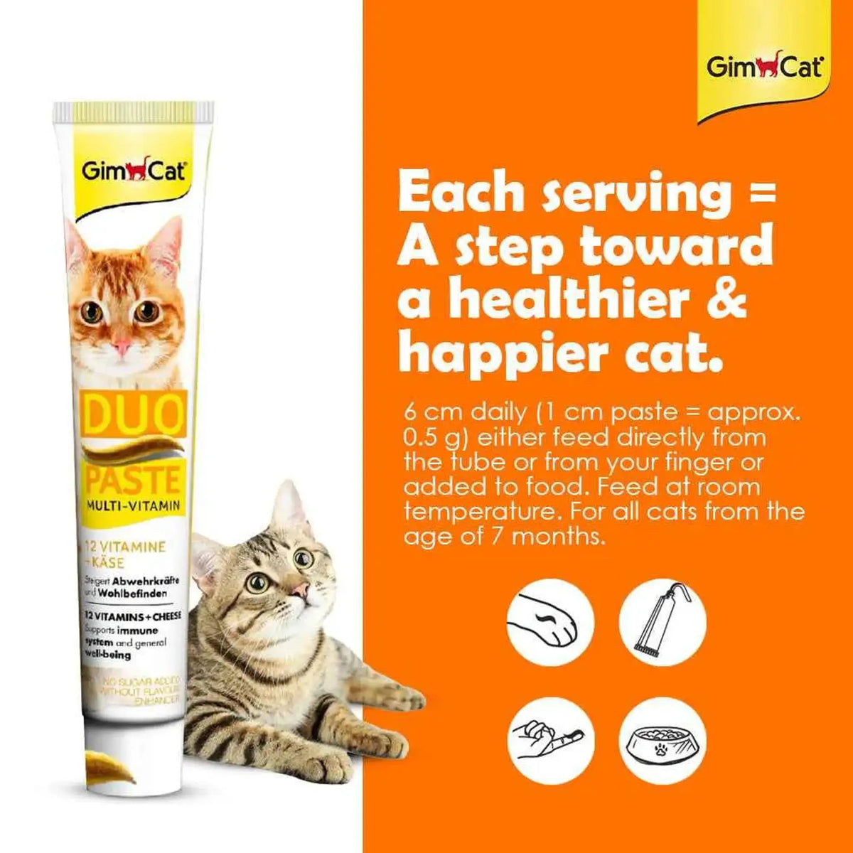 GimCat Duo-Paste Multi-Vitamin & Cheese for Cats | Multivitamin & Immune Support