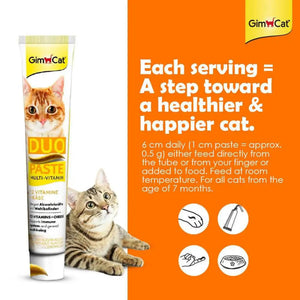 GimCat Duo-Paste Multi-Vitamin & Cheese for Cats | Multivitamin & Immune Support