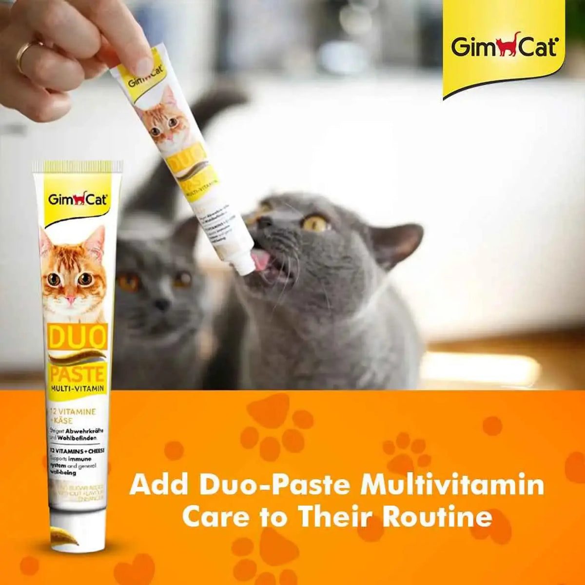 GimCat Duo-Paste Multi-Vitamin & Cheese for Cats | Multivitamin & Immune Support