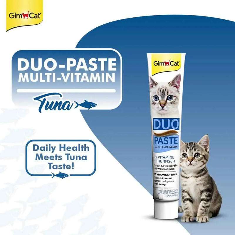 GimCat Duo-Paste Tuna Multi-Vitamin for Cats | Tuna Cat Paste for Vitality Support