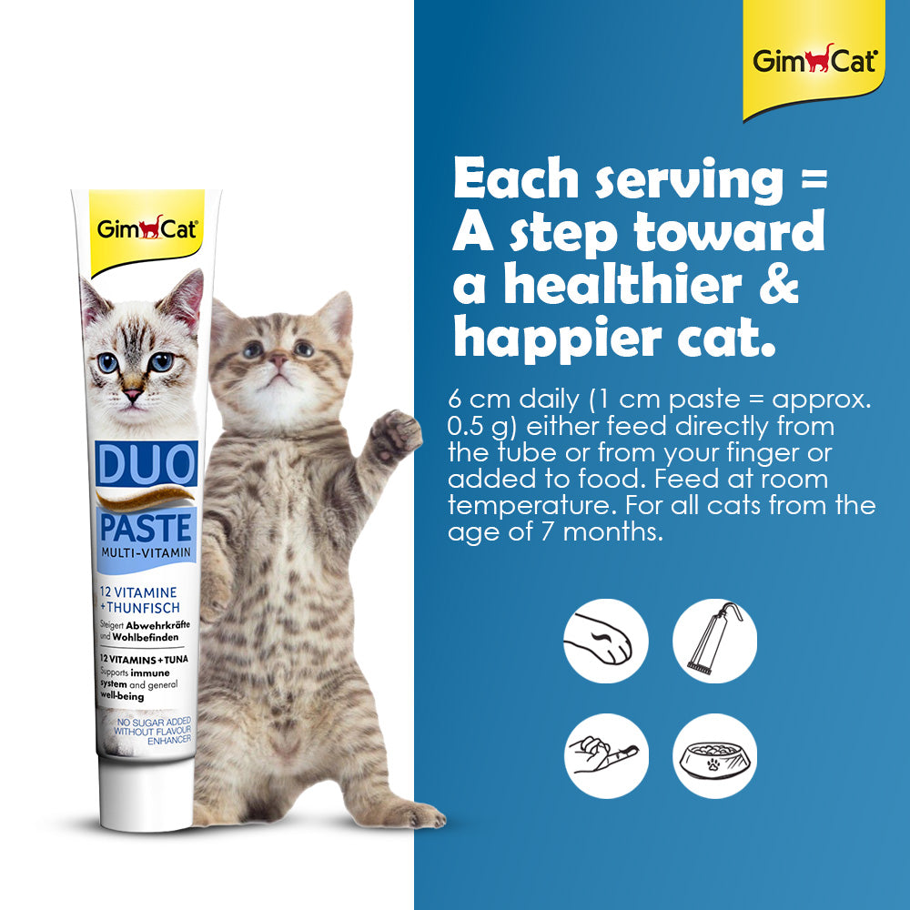 Wuuff&Meow GimCat Duo-Paste Multi-Vitamin Tuna Cat Paste, Best Multivitamin For Cats
