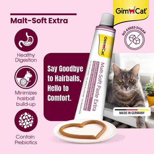 Wuuff&Meow GimCat Malt-Soft Extra for Cats | Supports Hairball Reduction & Smooth Digestion