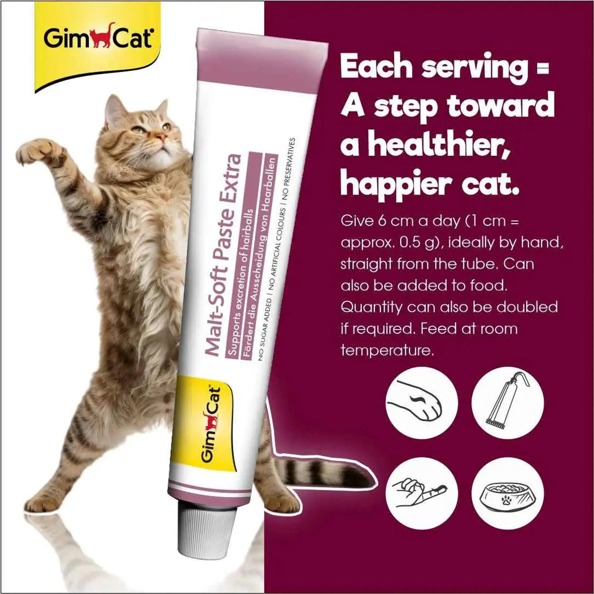 GimCat Malt-Soft Extra Paste for Cats | Hairball Control & Digestive Support