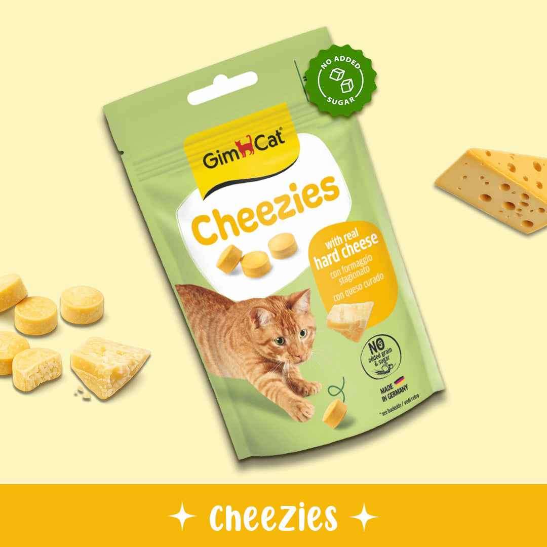 GimCat Cheezies – Real Hard Cheese Cat Treats with Vitamin E | 100 Cheezies
