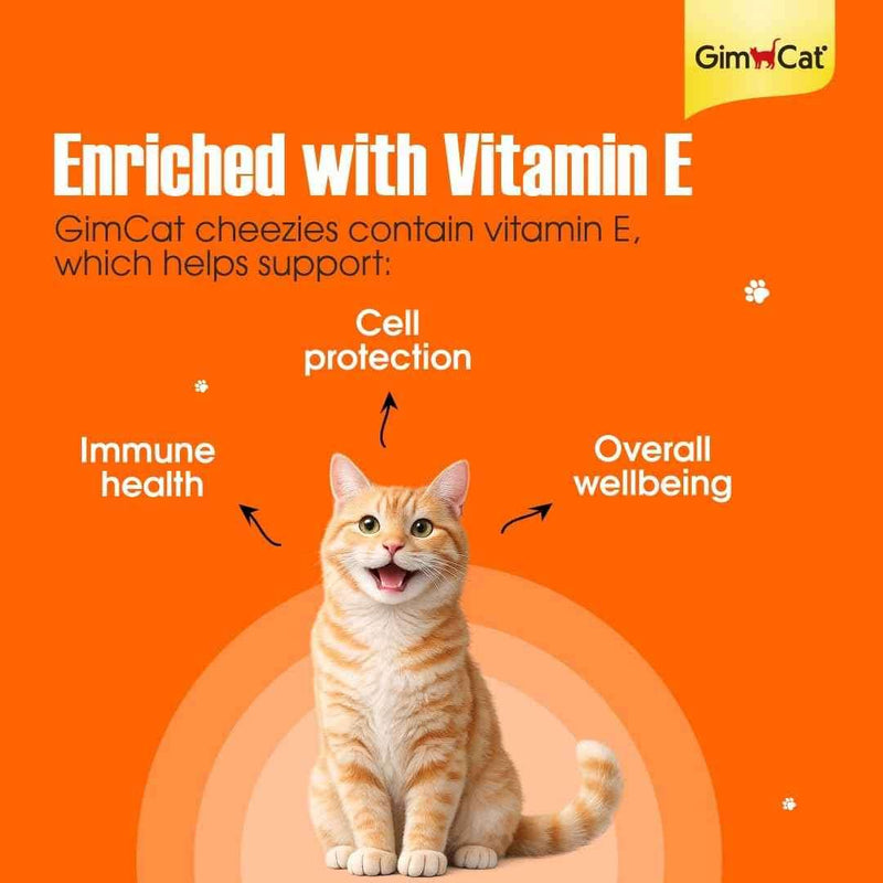 GimCat Cheezies – Real Hard Cheese Cat Treats with Vitamin E | 100 Cheezies