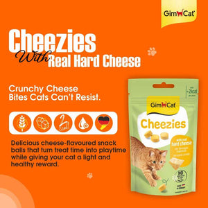 GimCat Cheezies – Real Hard Cheese Cat Treats with Vitamin E | 100 Cheezies