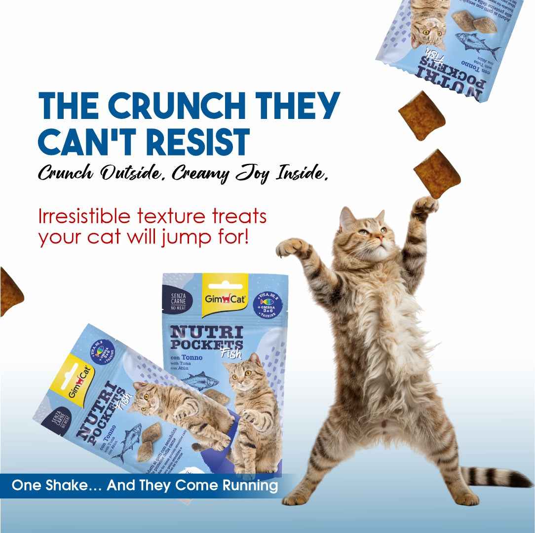 GimCat Nutri Pockets Fish – Crunchy Tuna Cat Treats