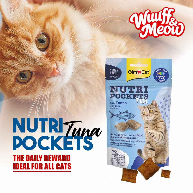 GimCat Nutri Pockets Fish – Crunchy Tuna Cat Treats