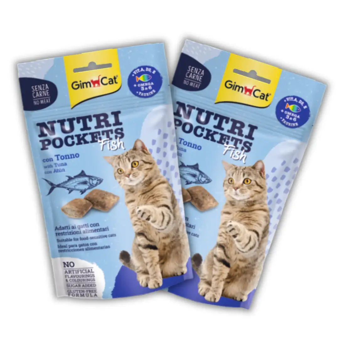 GimCat Nutri Pockets Fish – Crunchy Tuna Cat Treats