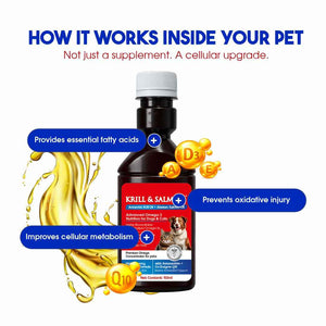 KRILL & SALMON™ High-Potency Omega-3 for Dogs & Cats – Antarctic Krill Oil + Wild Alaskan Salmon Oil
