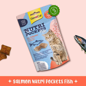 GimCat Nutri Pockets Fish – Crunchy Salmon Cat Treats