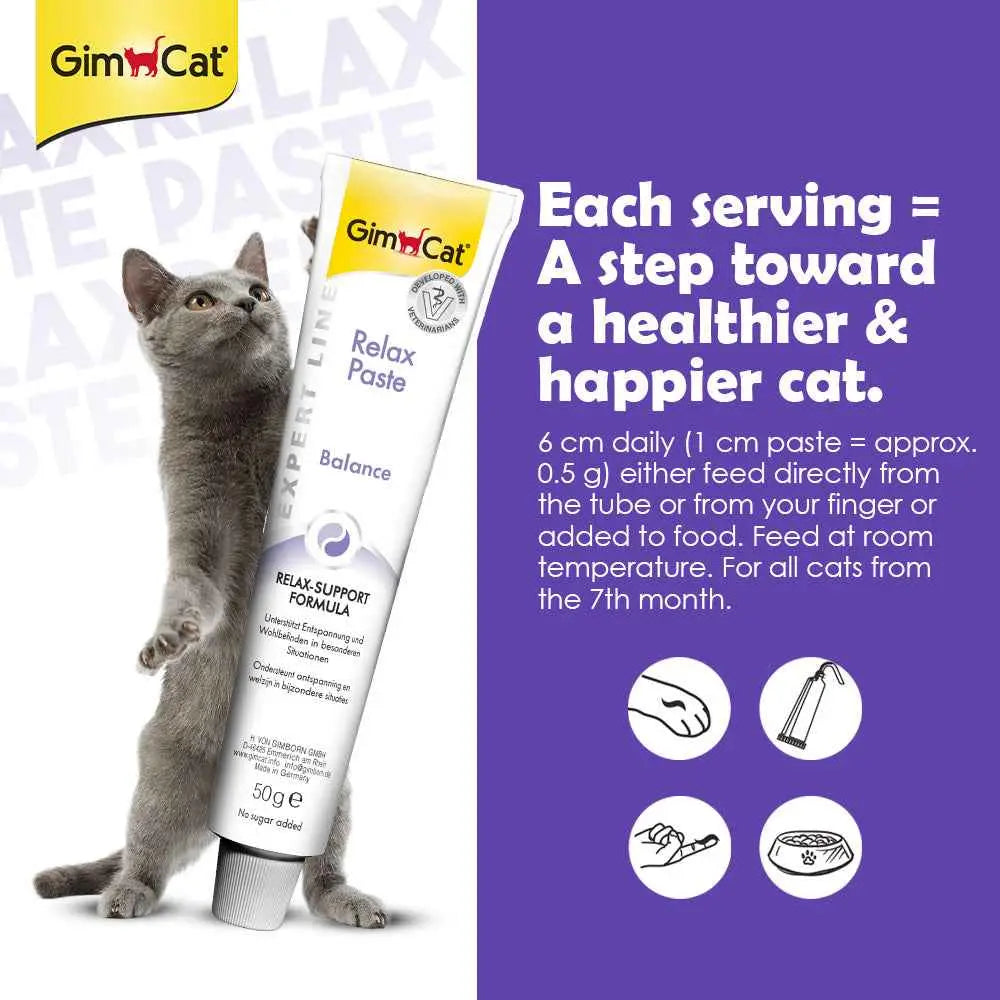 Wuuff&Meow GimCat Relax Paste for Cats Supports Calmness & Stress Relief